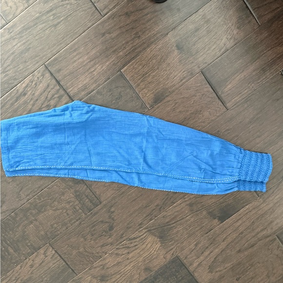 Smocked Waist Royal Blue Maxi Skirt with Side Slit - Picture 5 of 7